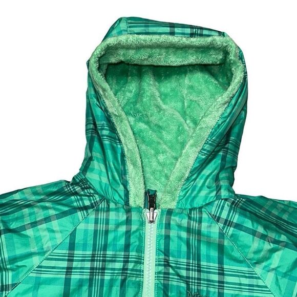 Girls Marmot reversible lite jacket fuzzy and windbreaker in Green. Sz M 7-8 - Picture 7 of 15
